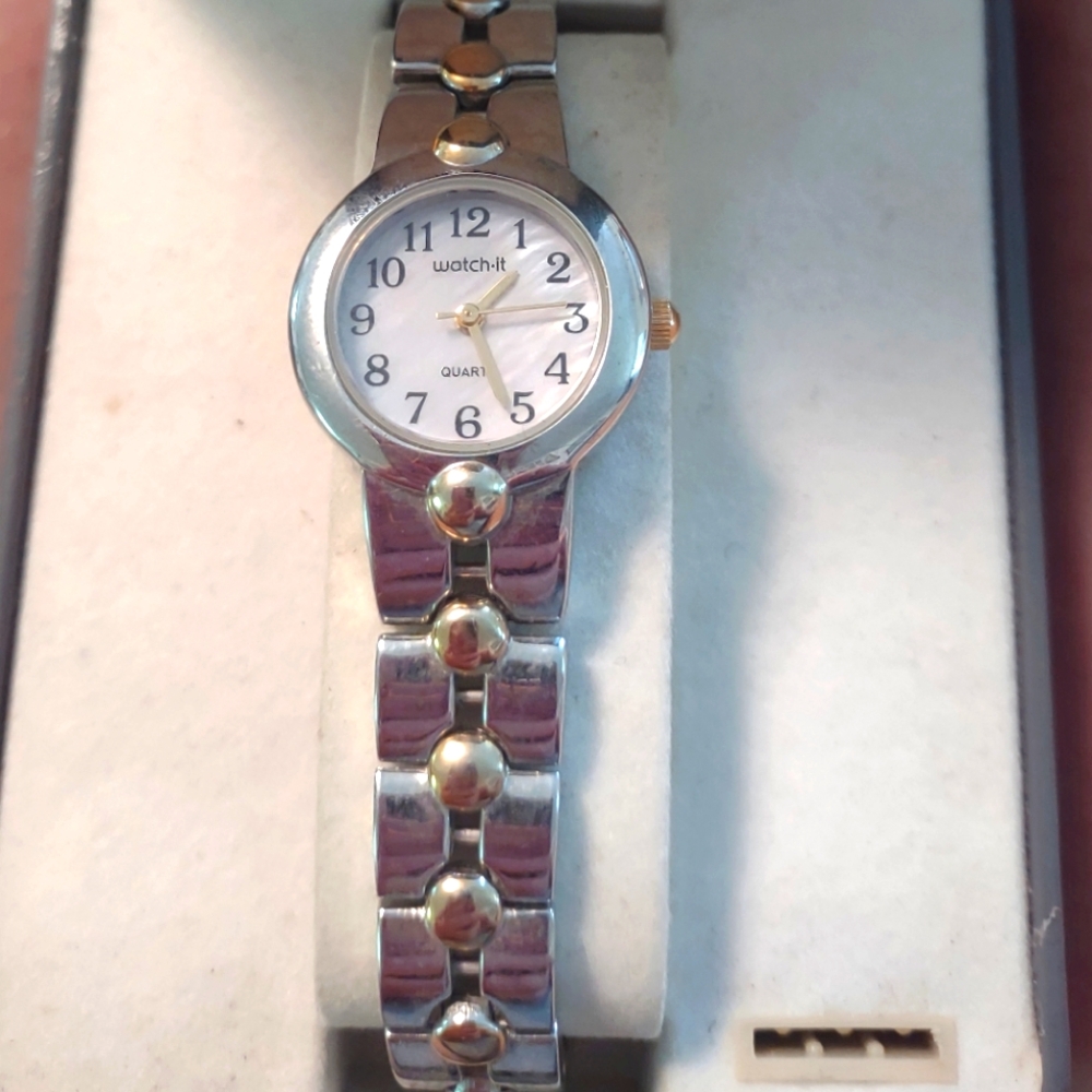 Elegant Silver and Gold Watch